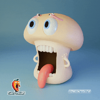 grignoter champignon doux cris cuisine croquer légume aliments jouet personnage figurine statuette drôle collection pleurer pleurs crier hurlant choc monstre 3d print model - Mito3D