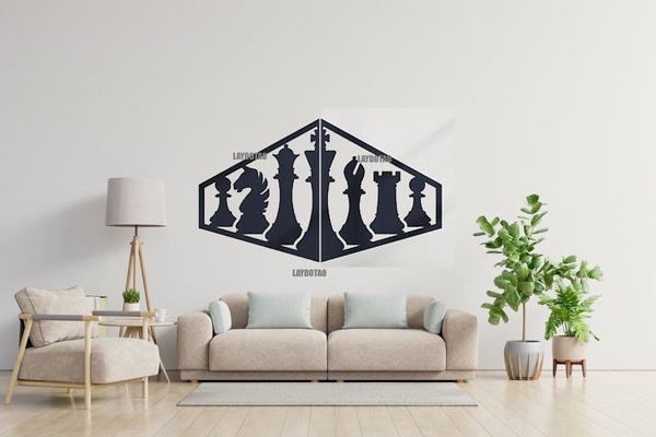 mural ajedrez decoracion paré réaliste arte cuadro decoraci hogar casa 3d print model - Mito3D