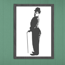 mural decoration charlie chaplin silhouette wall film known branch daco art 3d print model - Mito3D