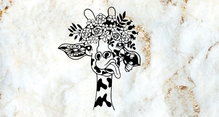 murale giraffa animale arte cuadro decoraci n ridotto hogar casa 3d print model - Mito3D