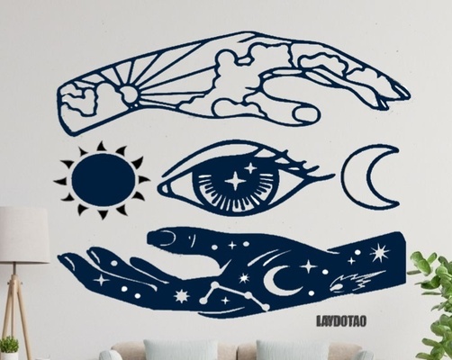 mural manos y planetas decoracion aparado arte cuadro decoraci n hogar casa 3d print model - Mito3D