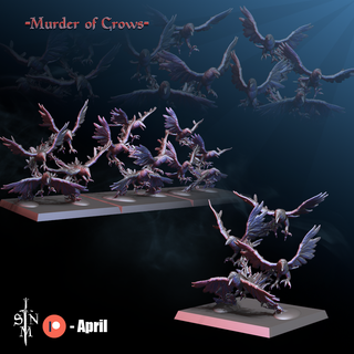 asesinato cuervos miniatura cuervo enjambre muertos vivientes vampiros zombies 3d print model - Mito3D