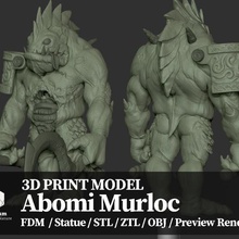 murloc abominación - la impresión 3d de modelo art criatura 3d print model - Mito3D