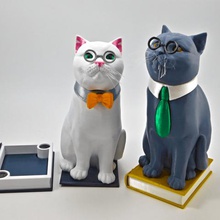 murphy kütüphane kedisi gizli kitap kutusu -komple paket multi tek malzeme sanat sır çok derleme hayır destekler kedi heykel 3d print model - Mito3D