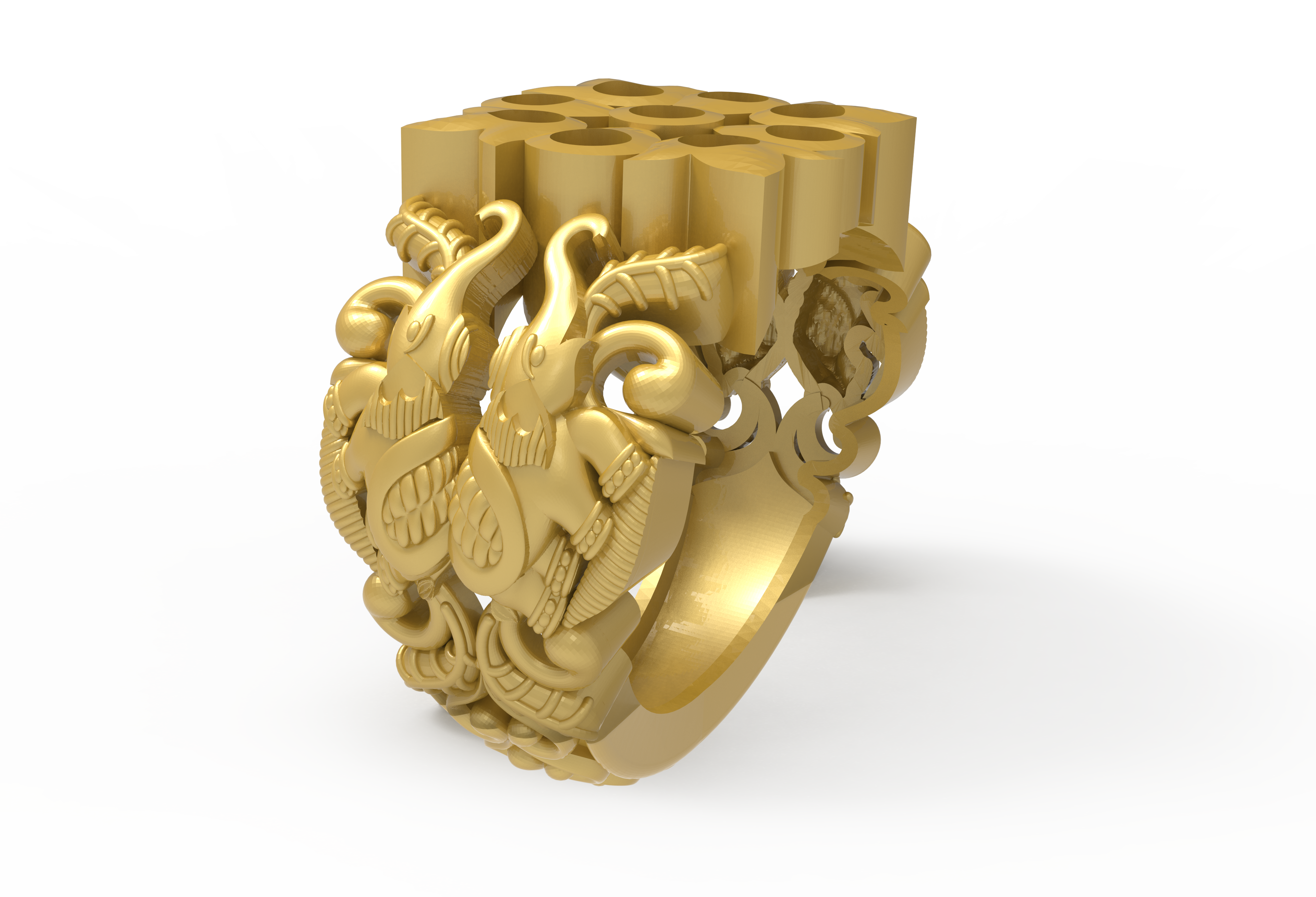 murti-ring-1 ring murti-ring elephant-ring art-ring 3dprinting-ring jents-ring jewelry-ring god-ring bridal-ring 3D print model - Mito3D