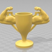 muscle trophée art le bras gagnant la concurrence 3d print model - Mito3D