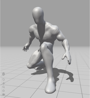 muscular hero human character base mesh low poly rigged animation avatar mixamo blender unreal engine game design fbx cartoon superhero athlete 3d print model - Mito3D