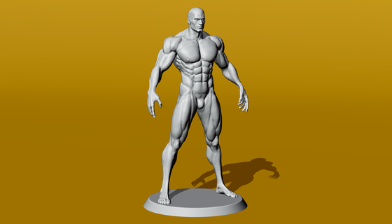 muscolare maschio anatomia figurina umano corpo carattere figura statuetta statua scultura uomo bodybuilder miniature figurine 3d print model - Mito3D