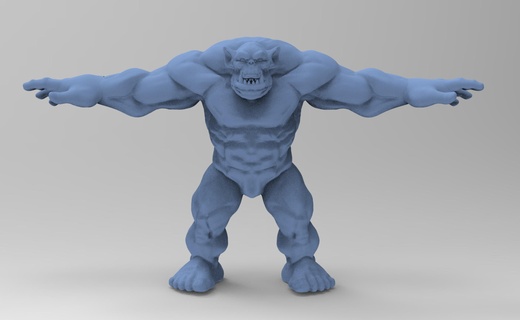 muscular orc pose gaming rpg 3d print model - Mito3D