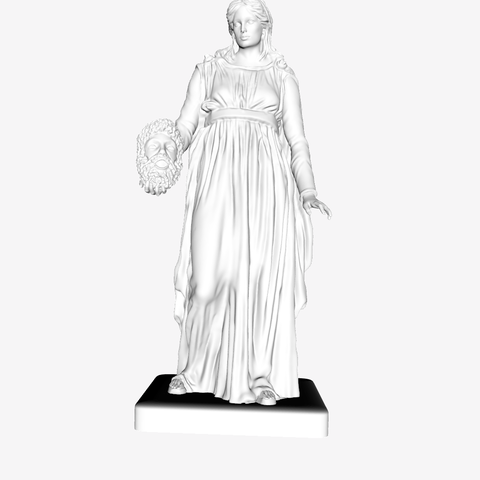 la musa de tragedia del louvre parís art el muse du museo francia 3D print model - Mito3D