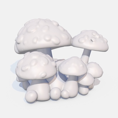 pilz kunst pilze 3d modell realistisch digital skulptur wald dekor organisch formen natur design fantasie poly drucken botanisch essbar wunderlich spiel anlagegut nature inspired cluster 3d print model - Mito3D