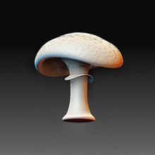 champignon art fruit high poly imprimable modèle 3d print model - Mito3D