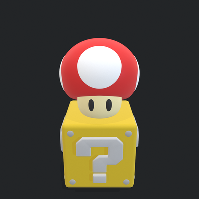 cogumelo super mario manos arte desenho animado miniatura 3d print model - Mito3D