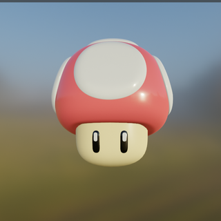 mushroom - super mario bros videogame game decoration art toy 3d print model - Mito3D