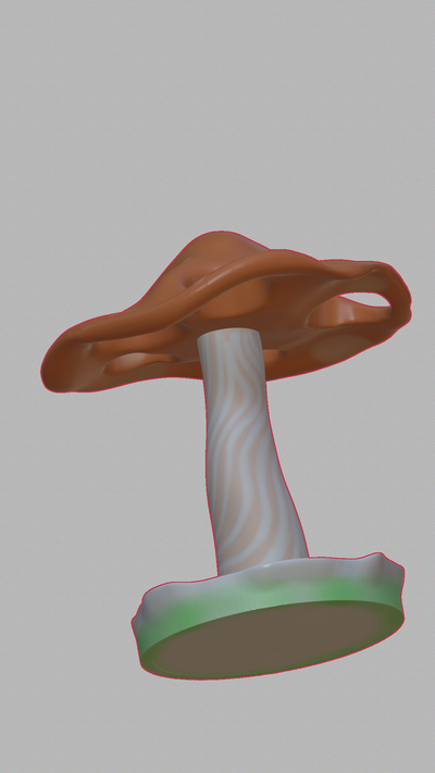 mushroom brush stand tassels 3d print model - Mito3D