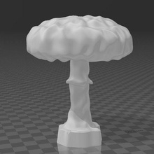 mushroom cloud 100mm height - 2 versions game toy miniature 3d print model - Mito3D