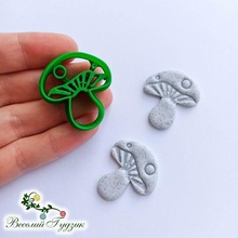 mushroom cutter jewelry jewellery polymer clay earrings 3d print model - Mito3D