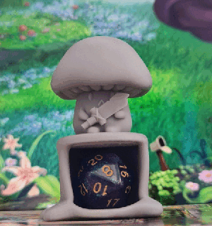 mushroom dice guardian holder Game dnd d&d dungeons and dragons cute forest fairy art toy gift d20 3d print model - Mito3D