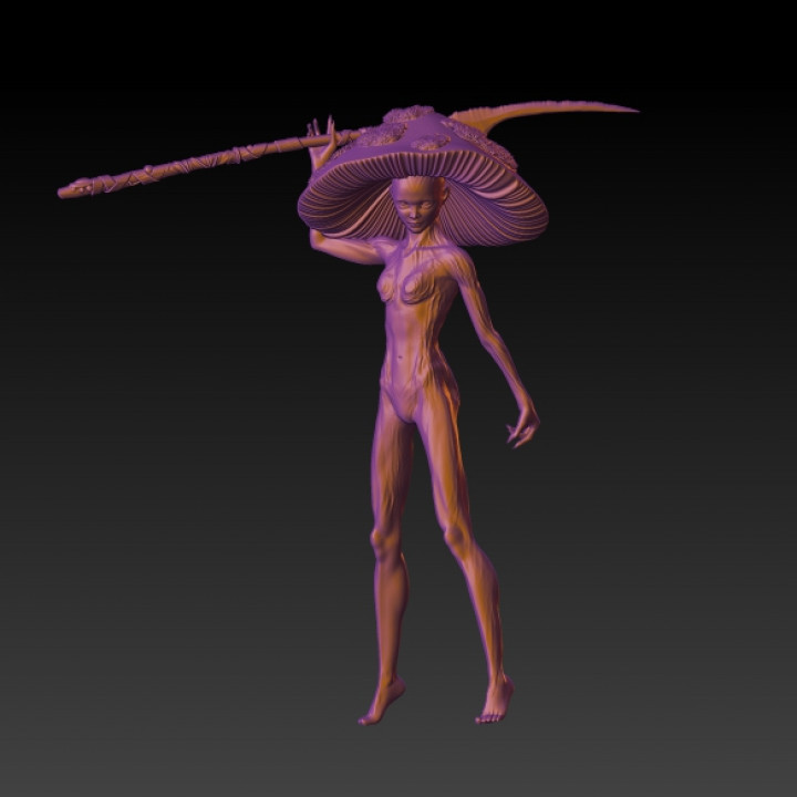 mushroom female warrior - rpg warhammer 40k dnd 3D print model - Mito3D