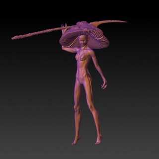 mushroom female warrior - rpg warhammer 40k dnd 3d print model - Mito3D