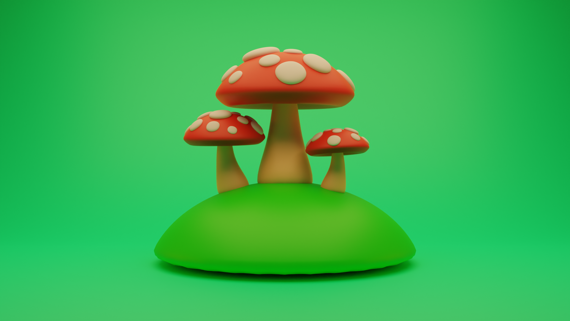 mushroom garden decoration decor mario 3D print model - Mito3D