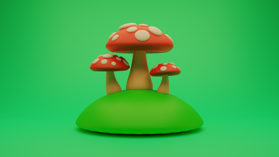 fungo giardino decorazione arredamento Mario 3d print model - Mito3D