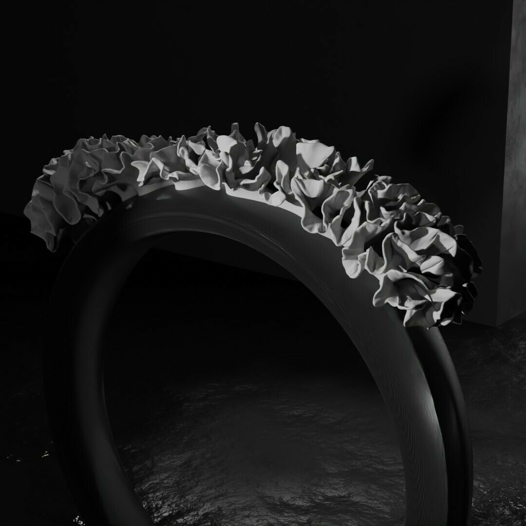 mushroom growth pattern ring 3d printing organic inspired nature-inspired design 3D print model - Mito3D