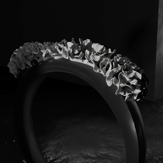 mantar büyüme Desen yüzük 3d baskı organik ilham nature inspired tasarım 3d print model - Mito3D