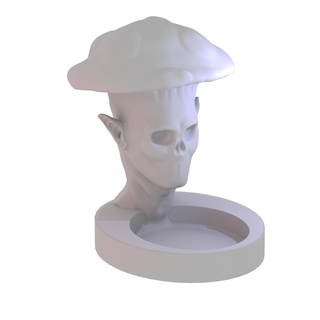 mushroom head man candle holder anything want put bust container high poly zbrush maya blender obj ztl printing fbx texturing 3d print model - Mito3D