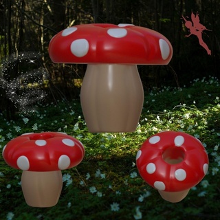 mushroom holder red pencil fantasy forest home decor cute fungi fairy garden plant pot vase gift psychedelic kawaii chubby 3d print model - Mito3D