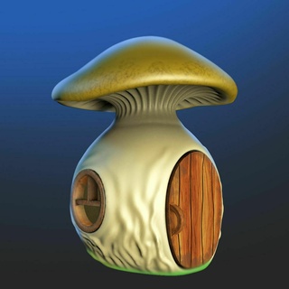 champignon maison architecture dessin animé plante nature éco forêt biologique chaletcor construction extérieur 3d print model - Mito3D