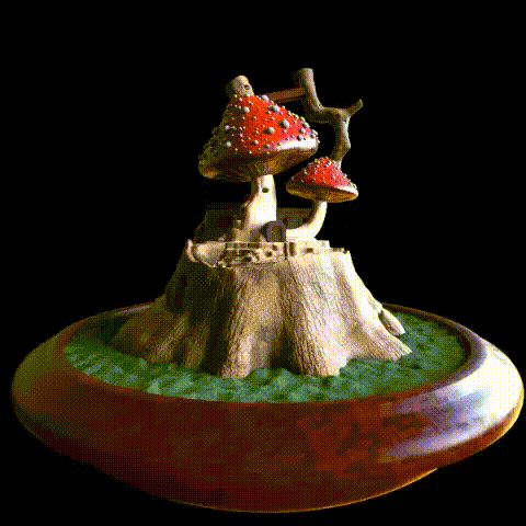 cogumelo casa fungo jardim 3D print model - Mito3D