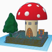 mushroom house high art land lamp fantasy resin tabletop miniatures 3d print model - Mito3D