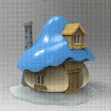 mushroom house v2 art mushroom  art tools 3d print model - Mito3D