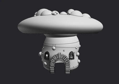 mushroom hut Art 3d print model - Mito3D