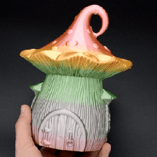 champignon bijoux boîte champignon porcin banque 3d print model - Mito3D