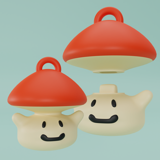 cogumelo chaveiro fofa Comida humor feliz Kawaii melhor amigos pobre arte brinquedo joalheria 3d print model - Mito3D