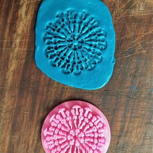 mushroom mandala stamp tool polymer clay 3d print model - Mito3D