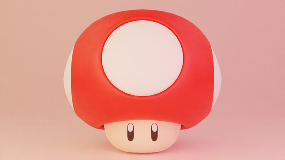 mushroom mario star toy games videogames console art 3d print model - Mito3D