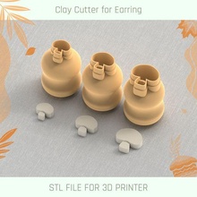 mushroom mini cutter autumn micro clay 3 sizes polymer tool jewellry stl cutters mirco 3d print model - Mito3D