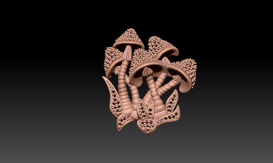 mushroom necklace Jewelry 3d print model - Mito3D