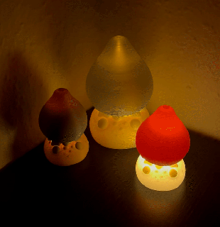 mushroom nightlight mushroom lamp tealight home decor decoration candle  3d print model - Mito3D