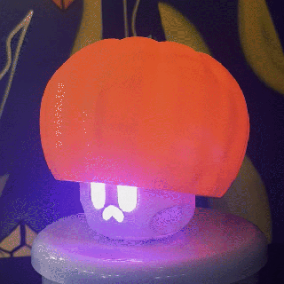 mushroom pumpkin lantern halloween spooky horror october season super mario skull trick treat decor skeleton creepy jack-o'-lantern 3d print model - Mito3D