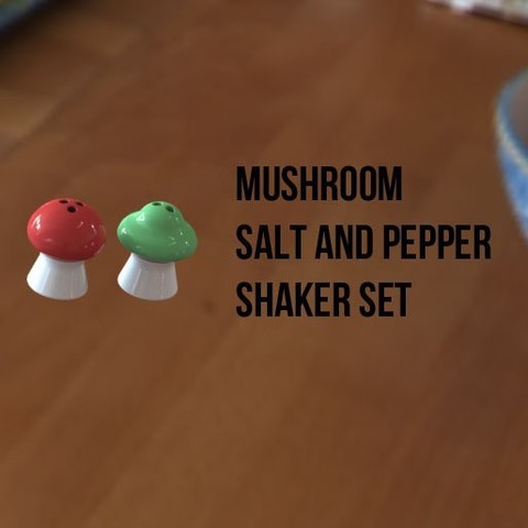 mushroom salt pepper shaker set home kitchen table dining 3D print model - Mito3D