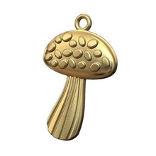 champignon forme pendentif 3d impression modèle bijoux plante nature champignons Collier charme bracelet imprimable or argent 3d print model - Mito3D