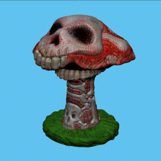 fungo cranio giardino veleno attento raro stl champignon 3D print model - Mito3D
