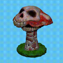 mushroom skull garden poison careful rare stl champignon 3d print model - Mito3D