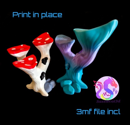 mushroom tree personal art display fungal interior dragon 3d print model - Mito3D