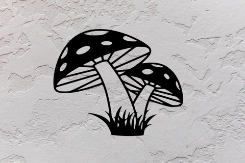 mushroom wall decoration Home fungus table art abstract minimalist 3d print model - Mito3D