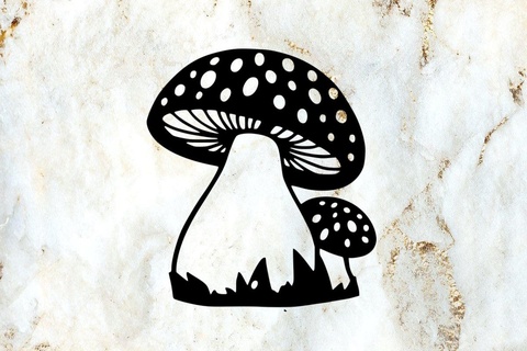 mushroom wall decoration art mascot painting 3d print model - Mito3D